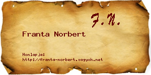 Franta Norbert névjegykártya