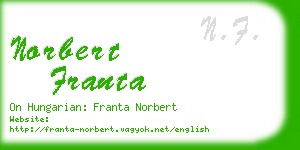 norbert franta business card